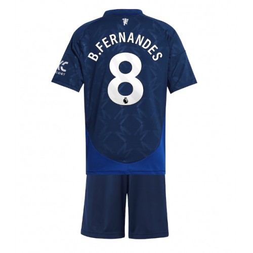 Fotbalové Dres Manchester United Bruno Fernandes #8 Dětské Venkovní 2024-25 Krátký Rukáv (+ trenýrky)